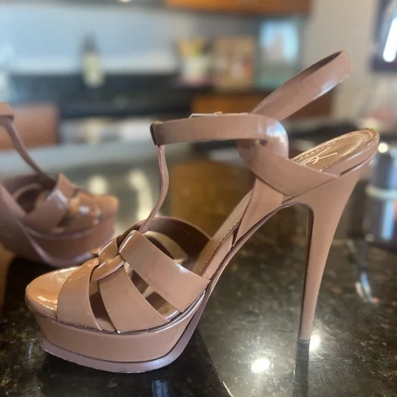 YSL patent leather tributes 105 platform sandals sz 39 - Picture 12 of 17